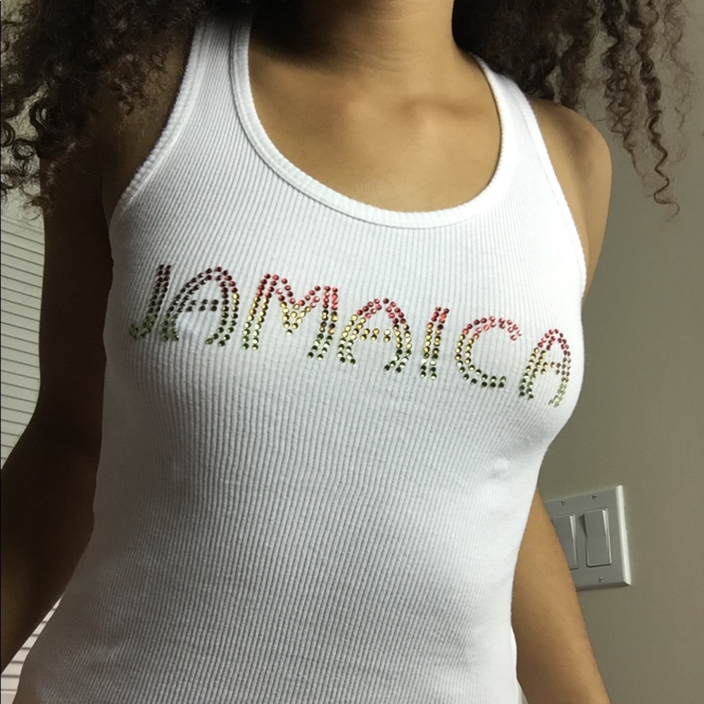 Y2K Jamaica Rhinestone Tank Top
